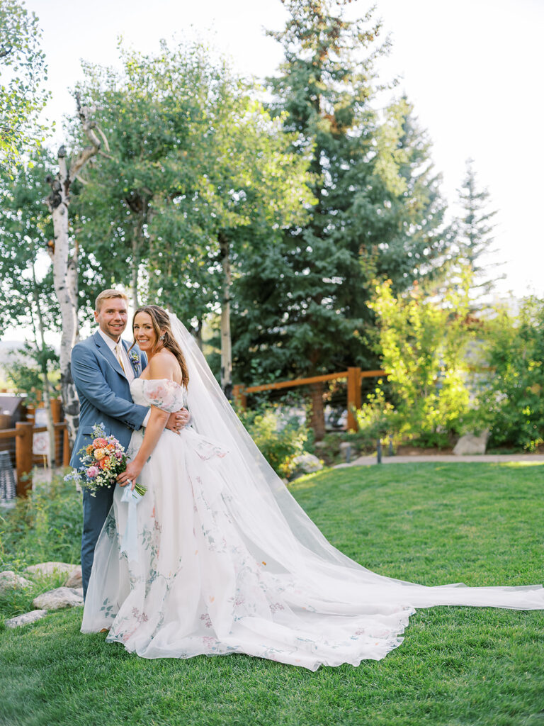 Grand Lake wedding photo of bride and groom