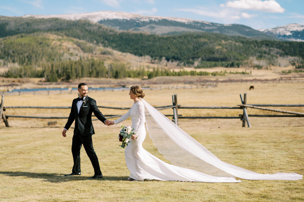 bride and groom include take a walk in Colorado