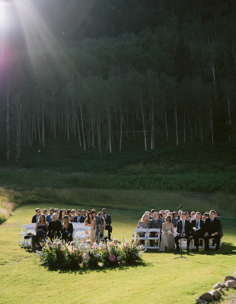 Beano's Cabin wedding grass ceremony location