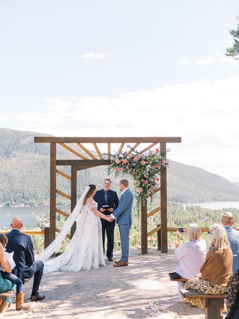 Outdoor Grand Lake Lodge wedding ceremony