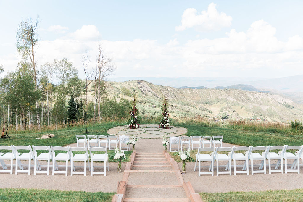 Wedding ceremony site at Limelight Hotel in Snowmass