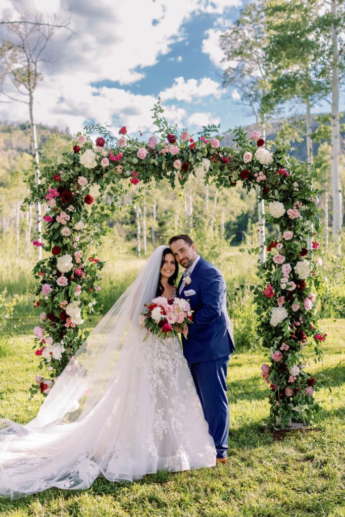 Flying Diamond Ranch wedding planning and ceremony floral arch