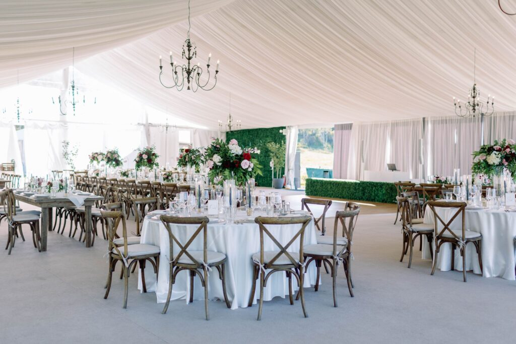 reception tent for Flying Diamond Ranch wedding