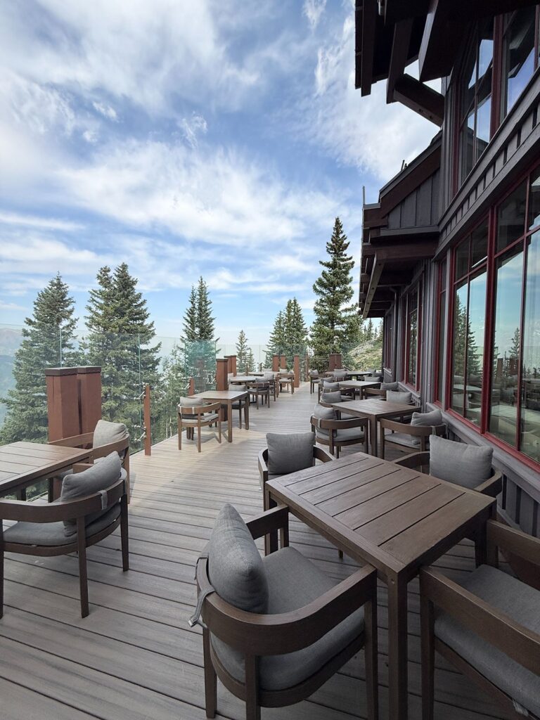 Outdoor balcony at Colorado wedding venue Little Nell