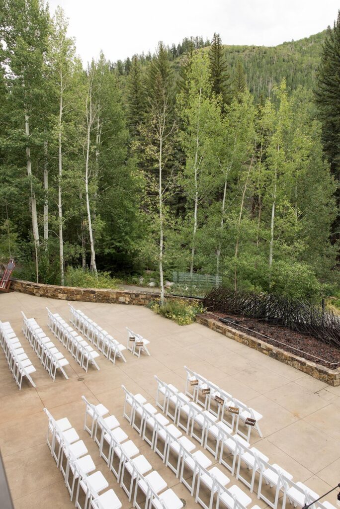 Outdoor wedding ceremony space at Grand Hyatt Vail Colorado